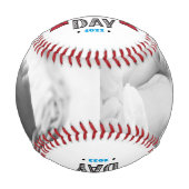幸せな1st父の日、はっきりしたタイポグラフィ赤バナー 野球ボール (正面)