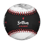 幸せな1st父の日、はっきりしたタイポグラフィ、レッドブラック 野球ボール (裏面)