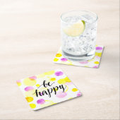 幸せな2があって下さい スクエアペーパーコースター (インサイチュ)