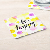 幸せな2があって下さい スクエアペーパーコースター (アングル)