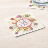 幸せな2つを作るものがの多くをして下さい スクエアペーパーコースター (アングル)