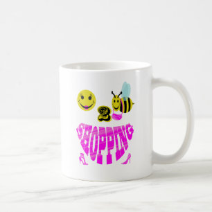 幸せな2匹の蜂のショッピング コーヒーマグカップ