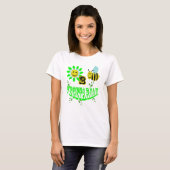 幸せな2匹の蜂のベジタリアン Tシャツ (正面フル)