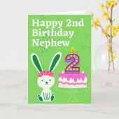 幸せな2歳の誕生日の甥 カード (黄色い花)