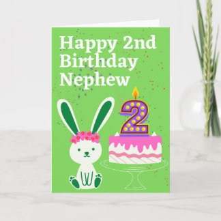 幸せな2歳の誕生日の甥 カード