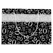 幸せな20番目の乱数パターン黒/白 ラージペーパーバッグ (裏面)