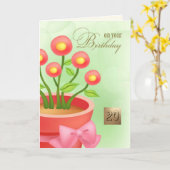 幸せな20誕生日カスタマイズ可能グリーティングカード カード (黄色い花)