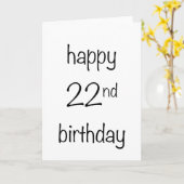 幸せな22歳の誕生日 カード (黄色い花)