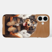 幸せな3色の長毛の子犬 Case-Mate iPhoneケース (裏面 (横))