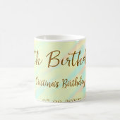 幸せな30歳の誕生日イエローオレンジ色の水色のモダー コーヒーマグカップ (中央)