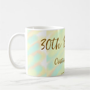 幸せな30歳の誕生日イエローオレンジ色の水色のモダー コーヒーマグカップ