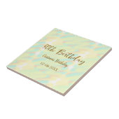 幸せな30歳の誕生日イエローオレンジ色の水色のモダー タイル (側面)