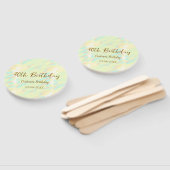 幸せな30歳の誕生日イエローオレンジ色の水色のモダー ハンドファン (組立なし)