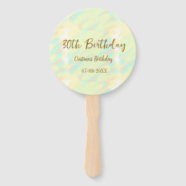 幸せな30歳の誕生日イエローオレンジ色の水色のモダー ハンドファン