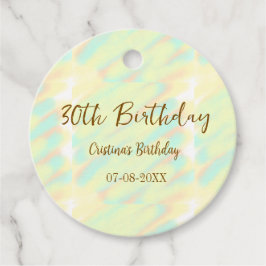 幸せな30歳の誕生日イエローオレンジ色の水色のモダー フェイバータグ