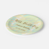 幸せな30歳の誕生日イエローオレンジ色の水色のモダー ペーパープレート (アングル)