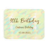 幸せな30歳の誕生日イエローオレンジ色の水色のモダー マグネット (横)