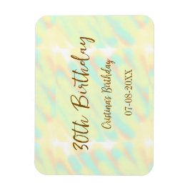 幸せな30歳の誕生日イエローオレンジ色の水色のモダー マグネット