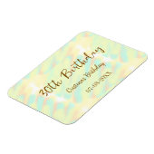 幸せな30歳の誕生日イエローオレンジ色の水色のモダー マグネット (左側)