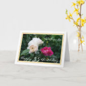 幸せな35誕生日カスタマイズ可能なバラ付き カード (黄色い花)