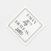 幸せな4歳の誕生日;アールデコスタイル;名前をカスタムする スタンダードランチョンナプキン (角)