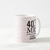 幸せな40回目の結婚記念日 おめでとうMr & Mrs Right コーヒーマグカップ (正面右)