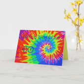 幸せな40歳の誕生日Groovyタイ染料カード カード (黄色い花)