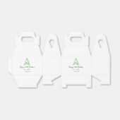 幸せな40th誕生日の緑の名前モノグラムを追加モダン フェイバーボックス (折り畳みなし)