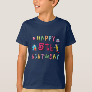 幸せな5誕生日5歳のb日の願い tシャツ