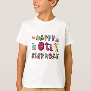 幸せな5誕生日5歳のb日の願い tシャツ