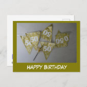 幸せな50番目の誕生日の顧客。文字はがき シーズンポストカード (正面/裏面)