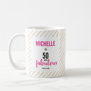 幸せな50番目の誕生日50と素晴らしいタイポグラフィチック コーヒーマグカップ