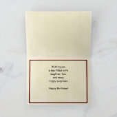 幸せな50誕生日グリーティングカード赤カヌー カード (内部)