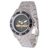 幸せな50thウェディングアニバーサリーのステンレススチールウォッチ 腕時計 (アングル)