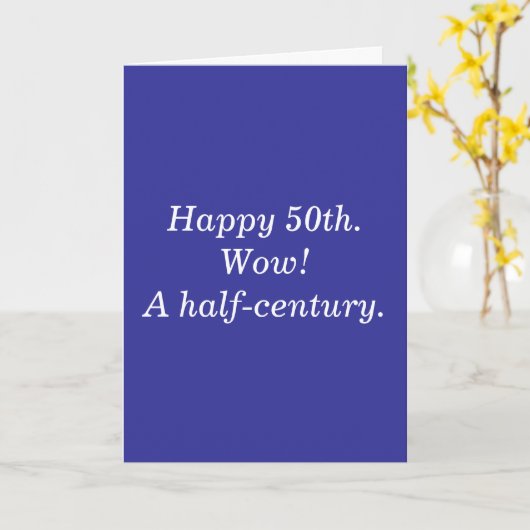 幸せな50th.Wow! 半世紀 カード (黄色い花)