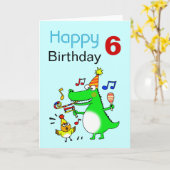 幸せな6誕生日（私は6） カード (黄色い花)