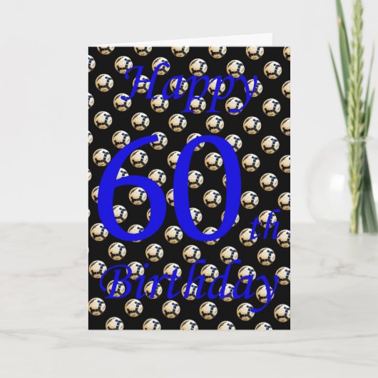 幸せな60誕生日60回目のサッカースポーツ カード (正面)