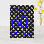 幸せな60誕生日60回目のサッカースポーツ カード (黄色い花)