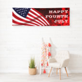 幸せな7月の第4米国旗の星明かりの背景 横断幕 (インサイチュ)