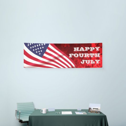 幸せな7月の第4米国旗の星明かりの背景 横断幕 (トレードショー)