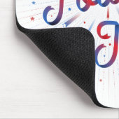 幸せな7月4日のマウスパッド/白 マウスパッド (コーナー)