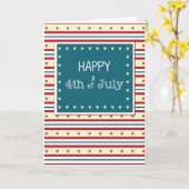 幸せな7月4日の星条旗 カード (黄色い花)