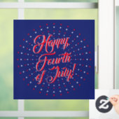 幸せな7月4日スクリプト赤い白い海軍の星 ウィンドウサイン (ホーム)