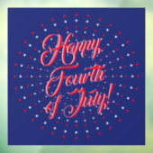 幸せな7月4日スクリプト赤い白い海軍の星 ウィンドウサイン (シート3)