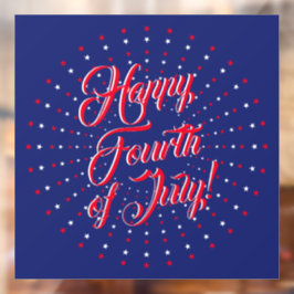 幸せな7月4日スクリプト赤い白い海軍の星 ウィンドウサイン