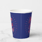 幸せな7月4日スクリプト赤い白い海軍の星 紙コップ (右)