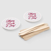 幸せな7月4日赤白青星の花火 ハンドファン (組立なし)