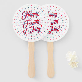 幸せな7月4日赤白青星の花火 ハンドファン