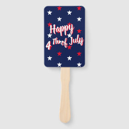 幸せな7月4日、赤い白いネイビーブルーの星 ハンドファン