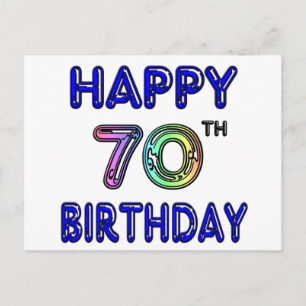 幸せな70誕生日ギフトinバルーンフォント ポストカード